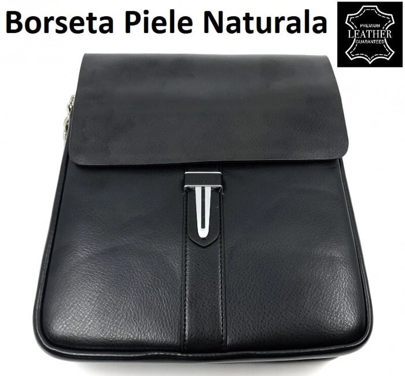 Modern borseta piele naturala, personalizare initiale gratuita